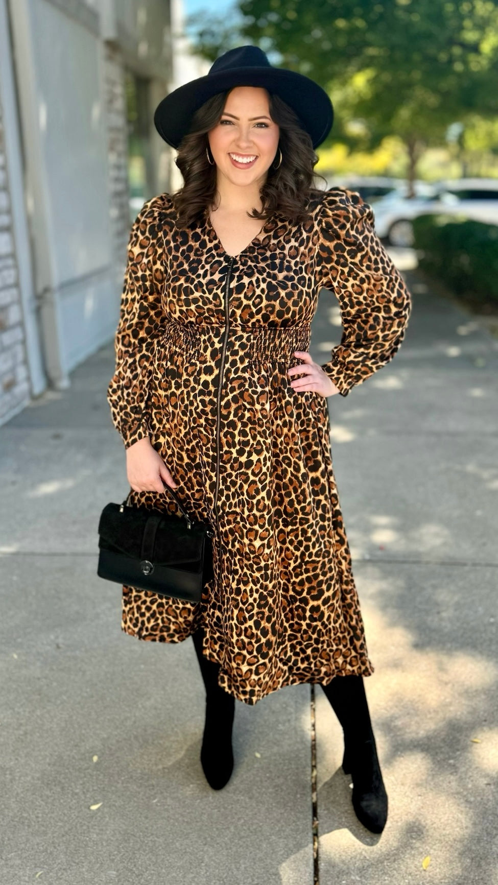 Leopard Print Midi Dress