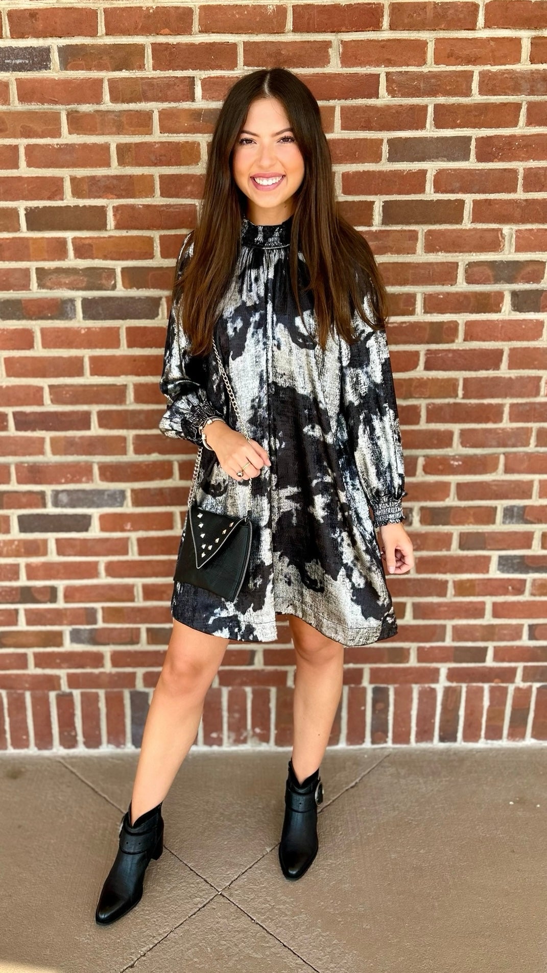Melanie Black & Silver Shimmer Dress