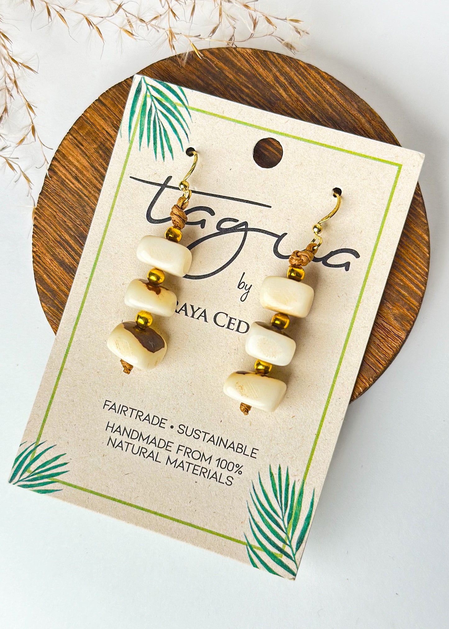 Taqua Zoraida Pebble Earrings - Ivory