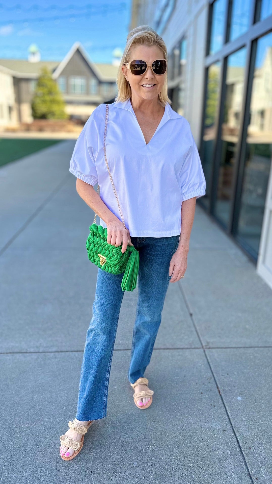 Emily McCarthy Poppy Top - White Cotton Poplin