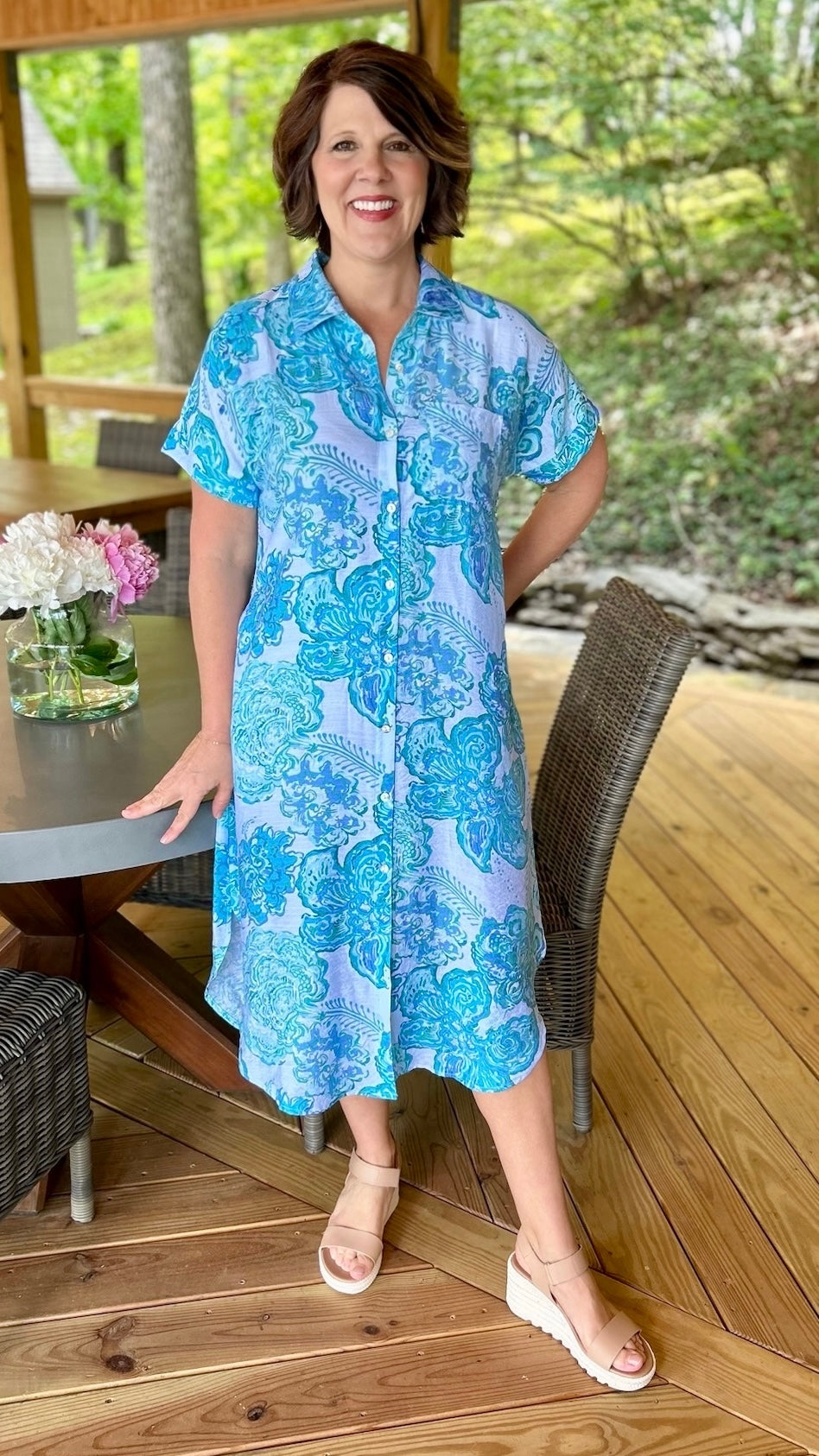 Tropical Breeze Button Up Dress