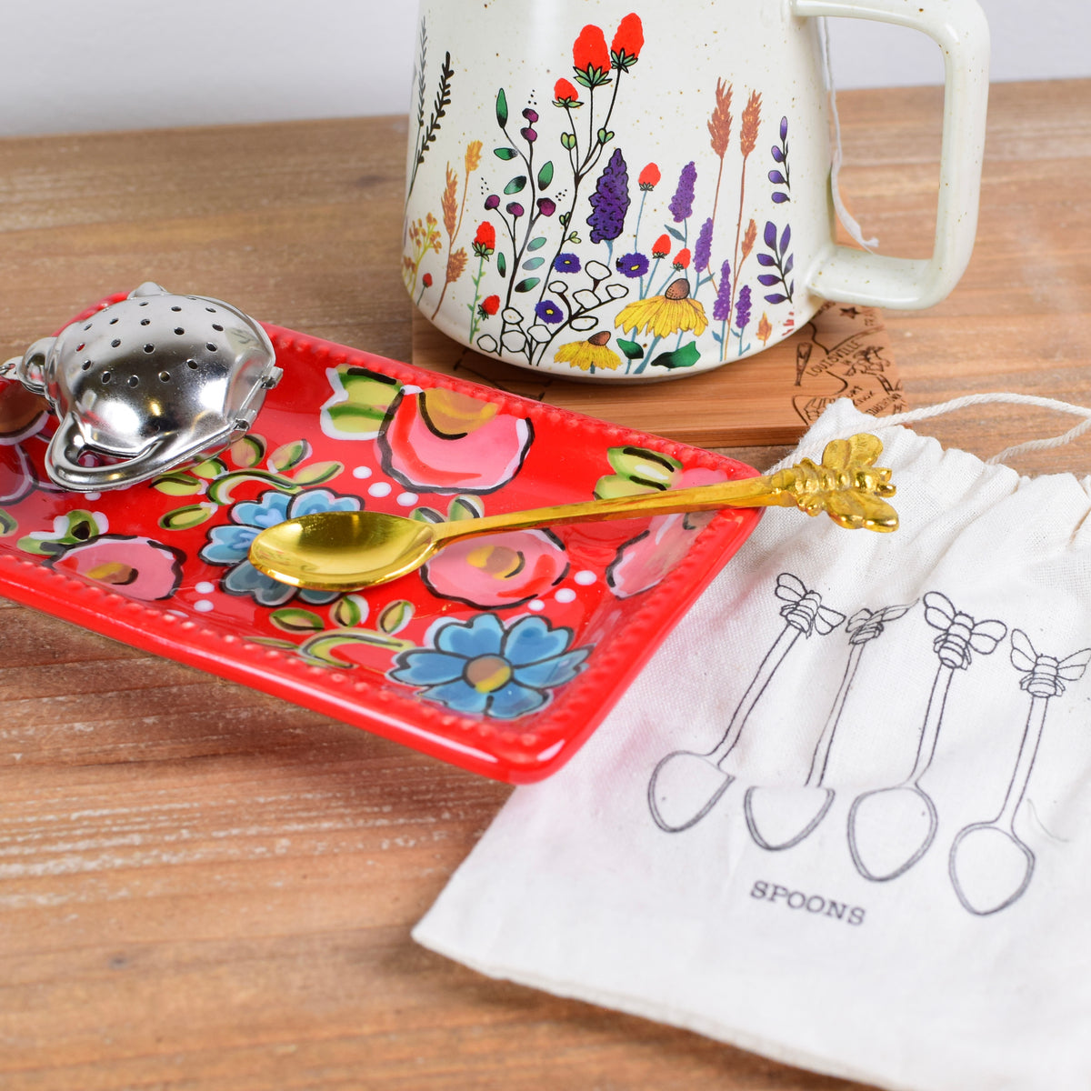 Brass Spoons With Bees