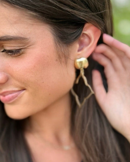 Gold Quatrefoil Drop Earrings