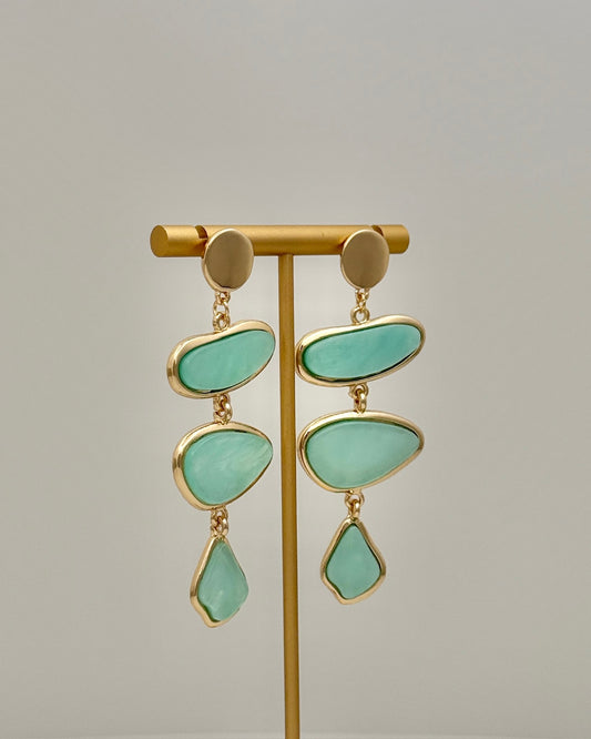 Triple Drop Earrings - Mint