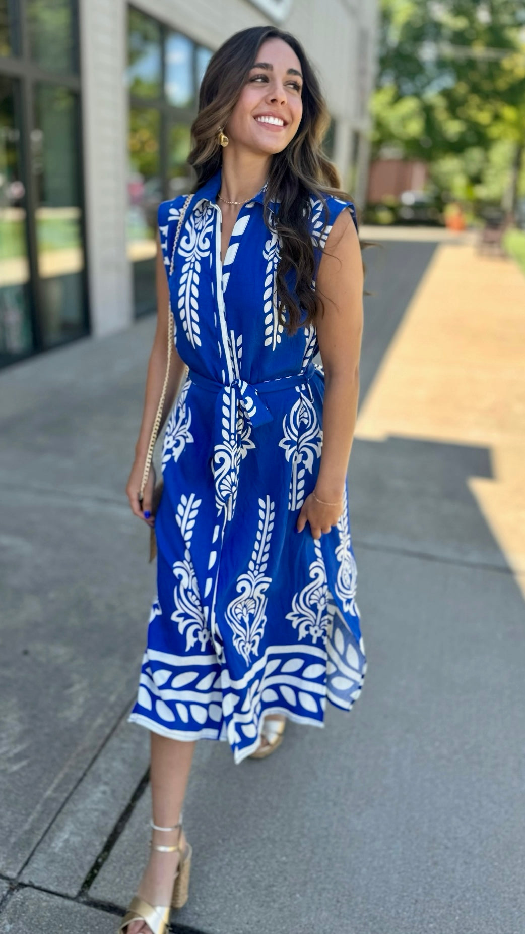 Wildcat Abstract Dress - Cobalt