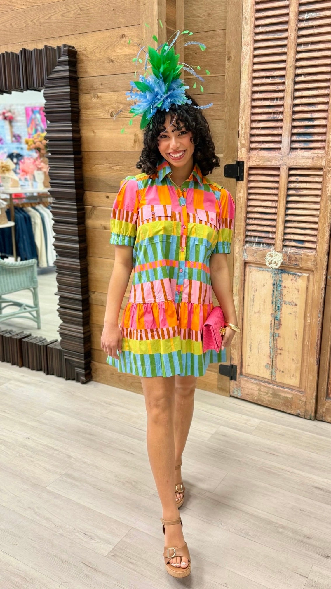 Cannes Button Dress - Multi