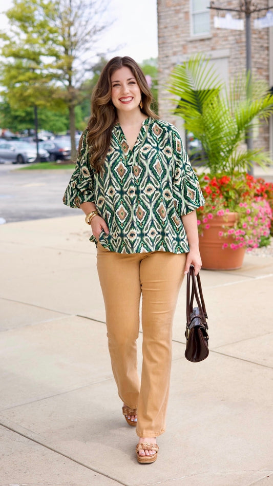 Giselle Diamond Green Top