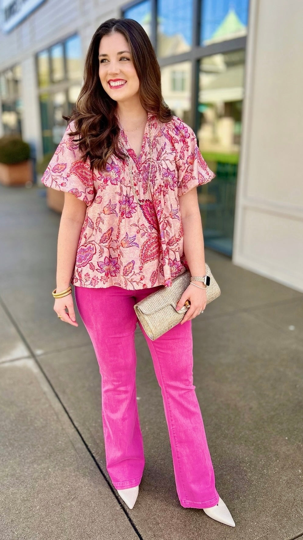 Paisley Puff Sleeve Top