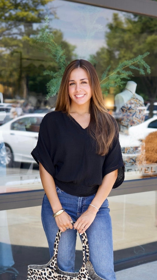 Michael Stars Imani Dolman Sleeve Top - Black