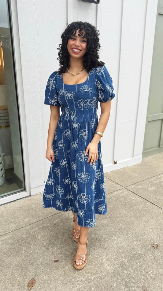 Daisy Denim Midi Dress