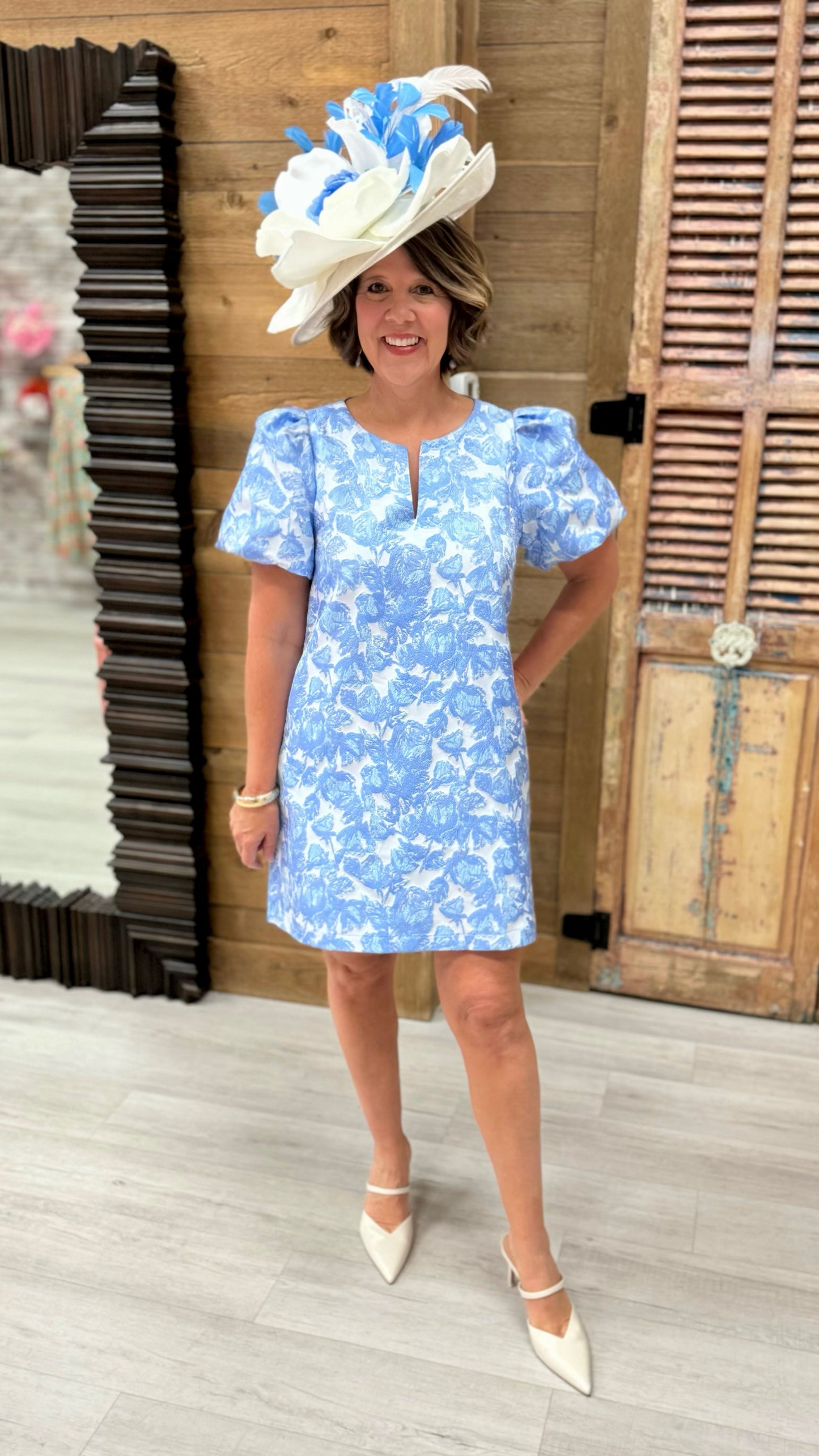 Blue Tapestry Floral Dress