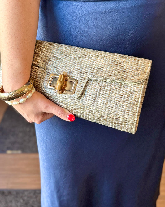 Bamboo Clutch - Gold