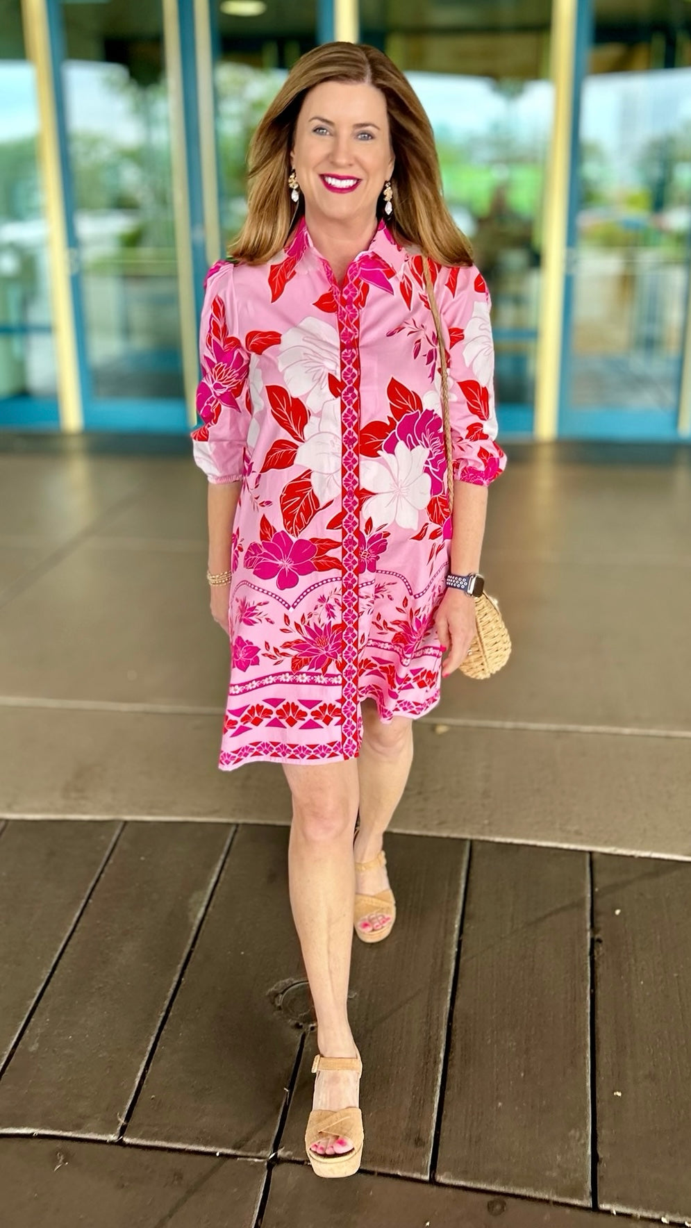 Ava Valentine Dress - Pink Florals