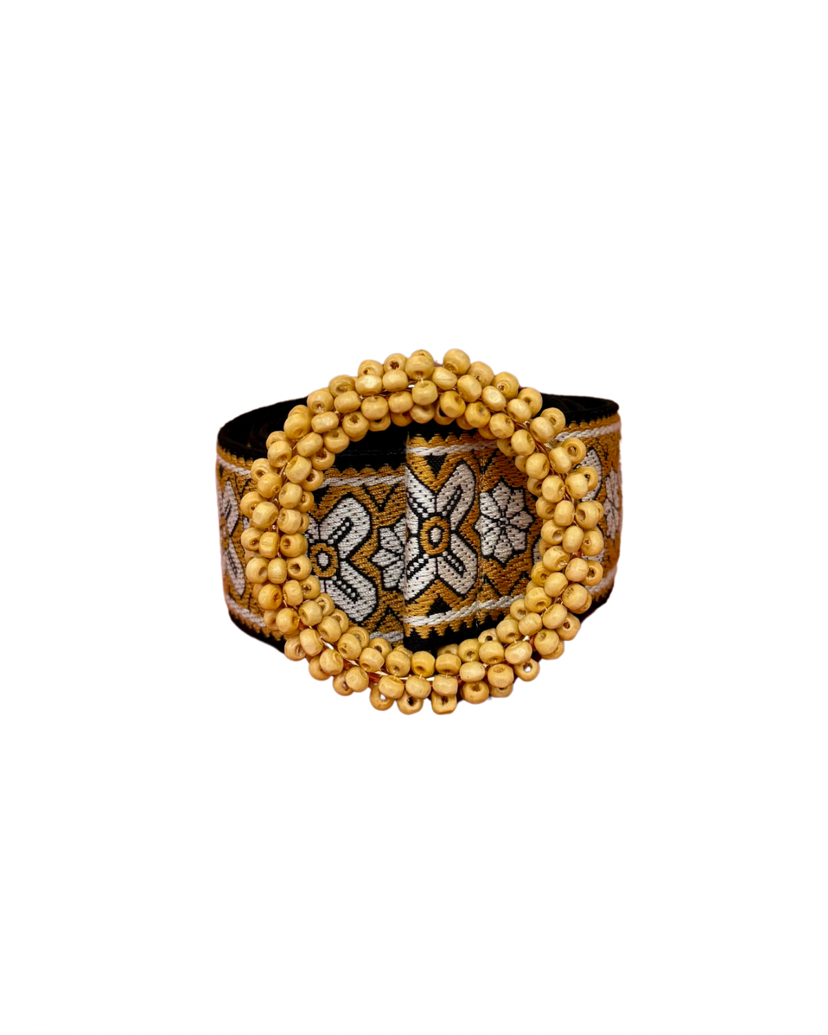 Black w/ Mustard & White Detail Belt