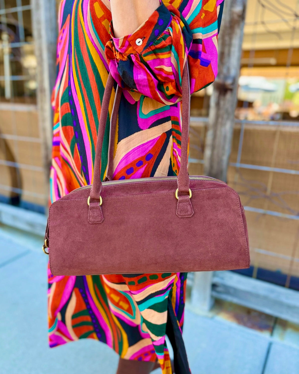 Hobo Sadie Satchel - Suede Chocolate