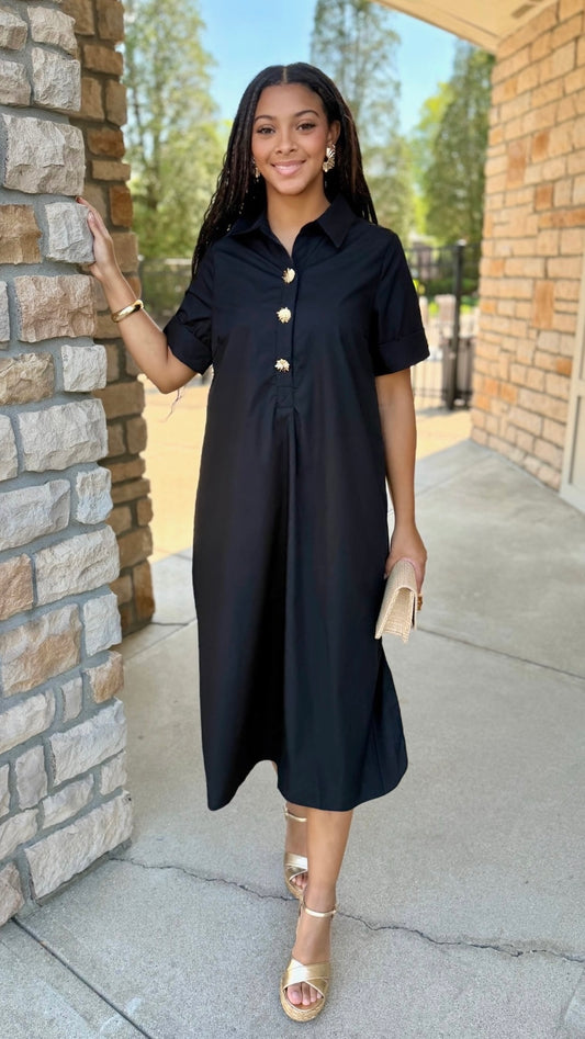 Makenna Midi Dress - Black