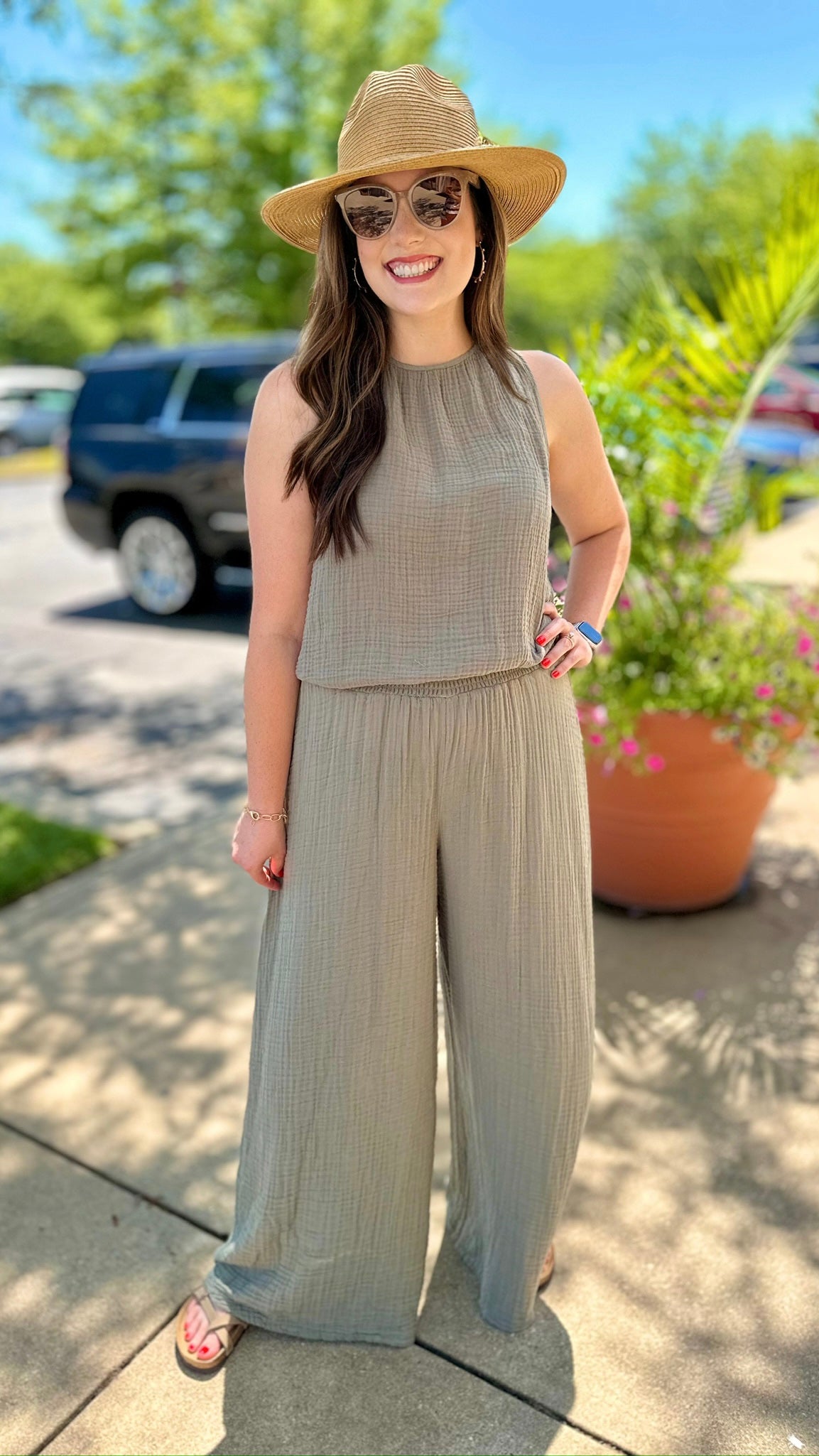 Michael Stars Gauze Janelle Tank - Olive