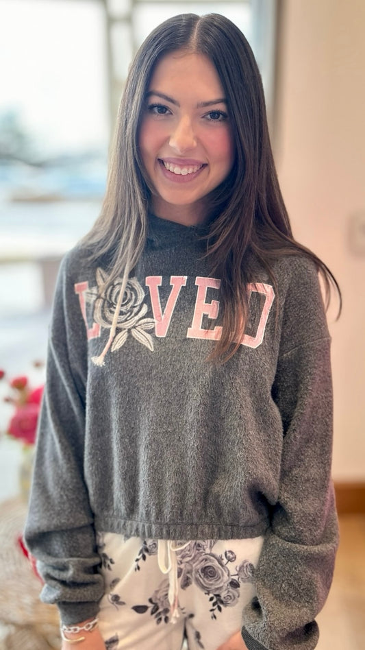Feeling Loved Hoody - Dk Charcoal