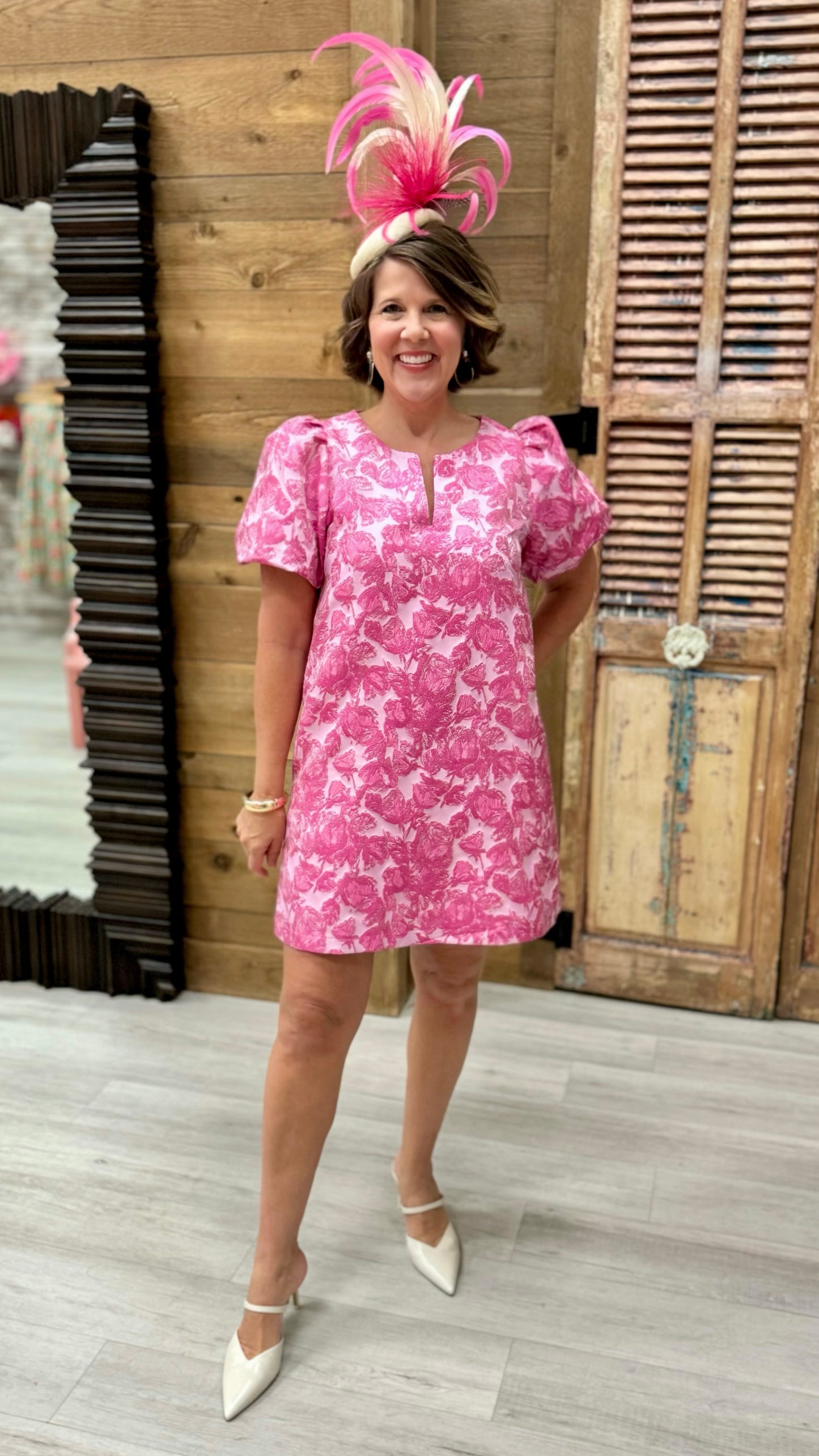 Pink Tapestry Floral Dress