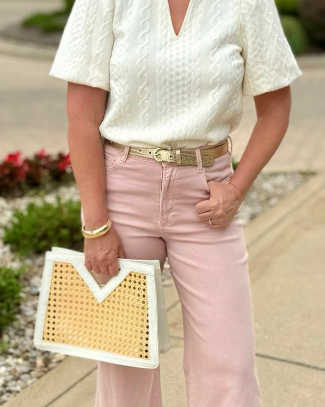 Gold Skinny Leather Belt