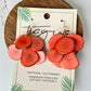 Tagua Mariposa Earrings - Poppy Coral