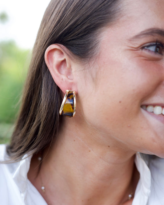 Tortoise Hoop Earrings