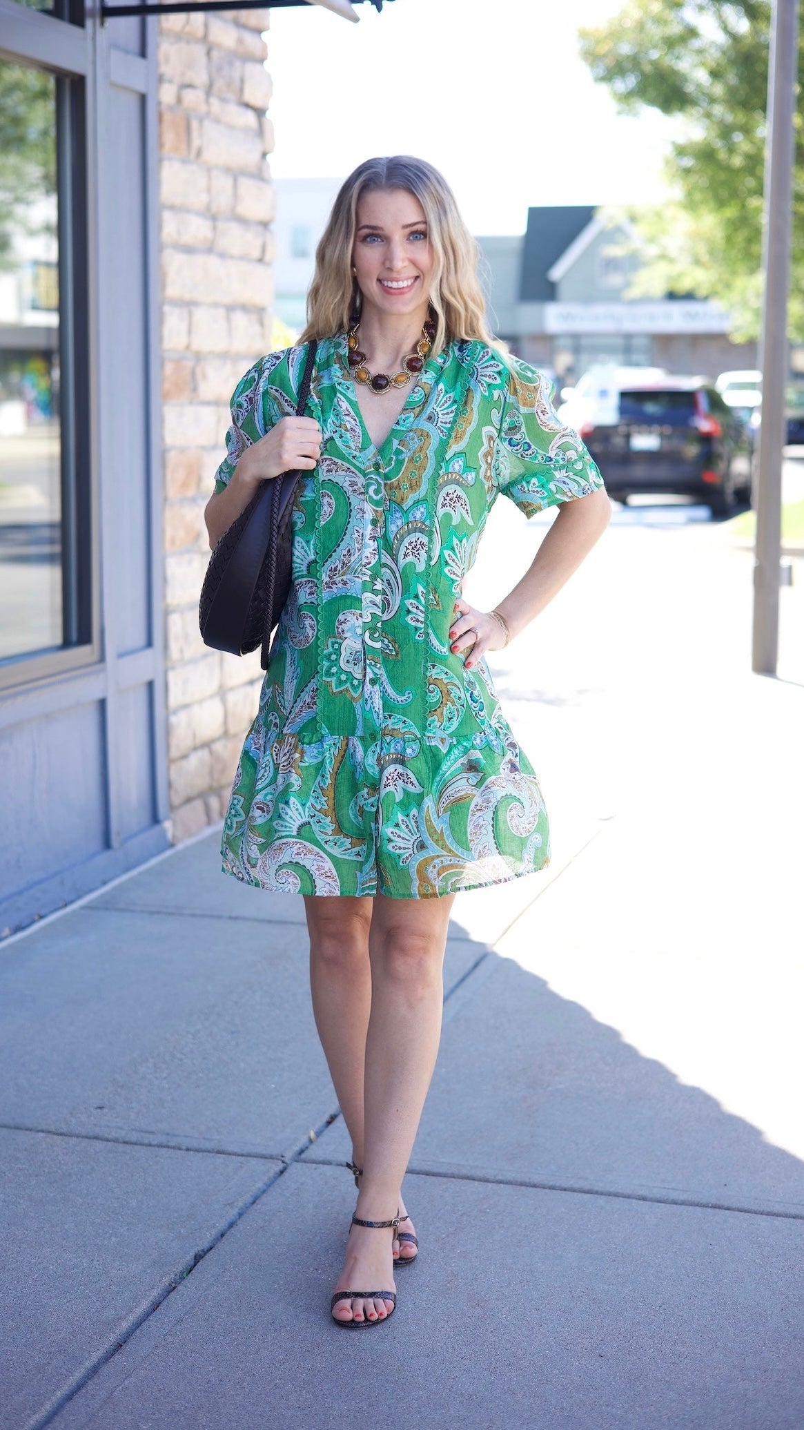 Matcha Paisley Floral Dress