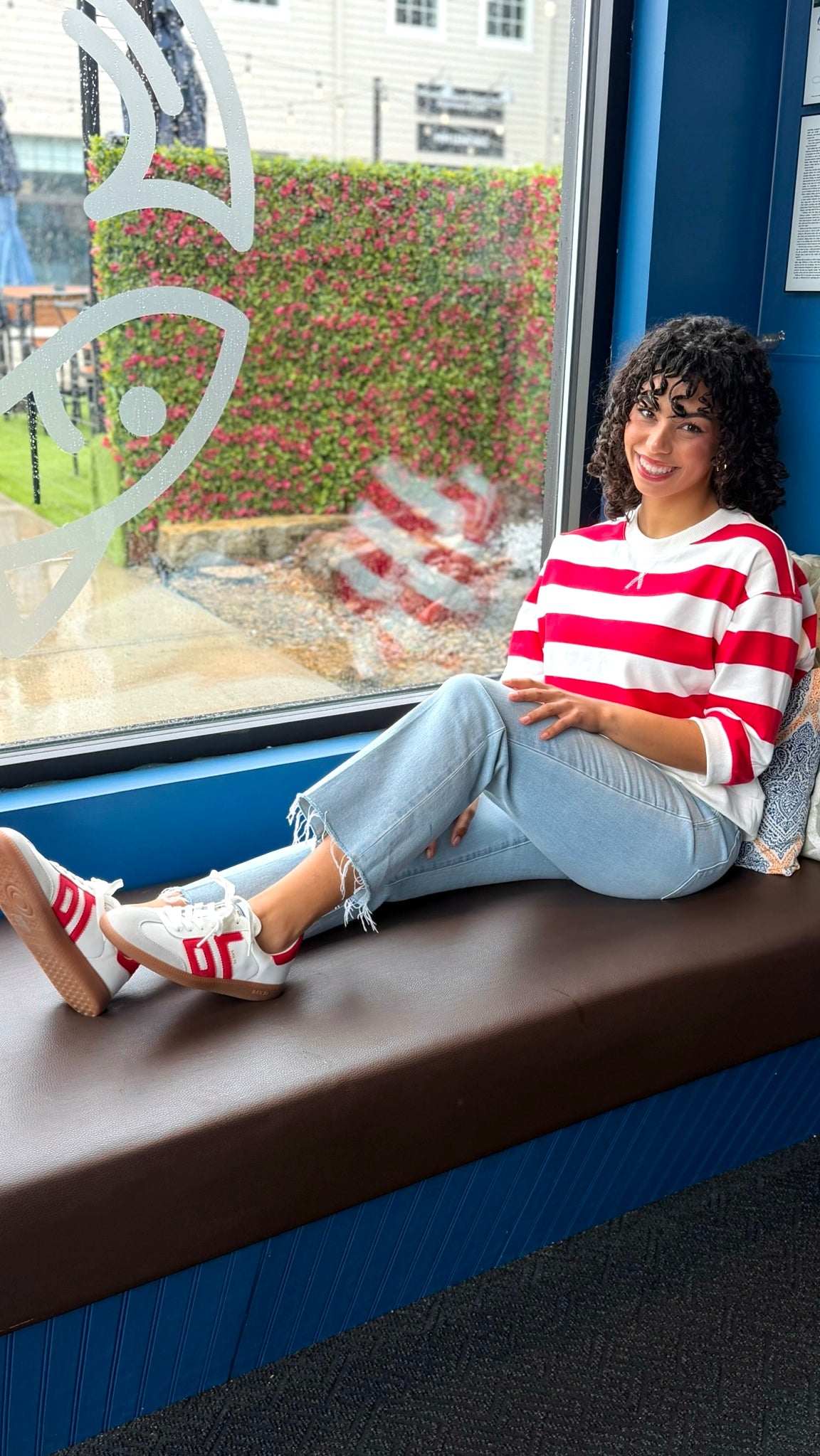 Tami Stripe Pull Over - Red & White