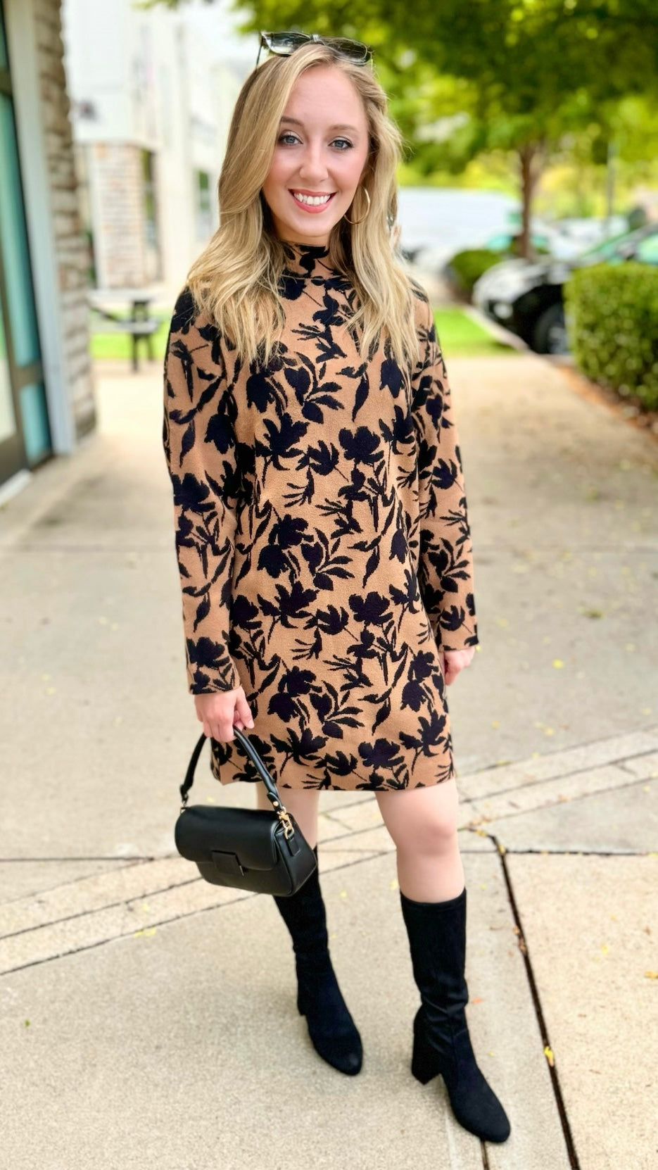 Fall Florals Sweater Dress