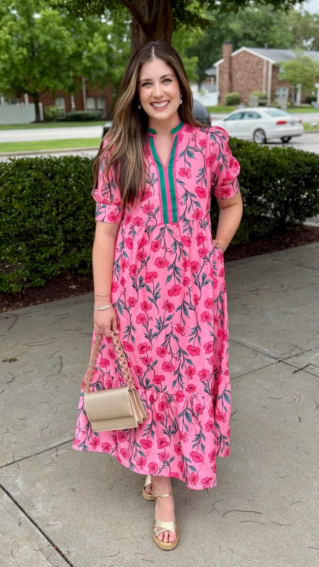 Anna Floral Print Midi Dress