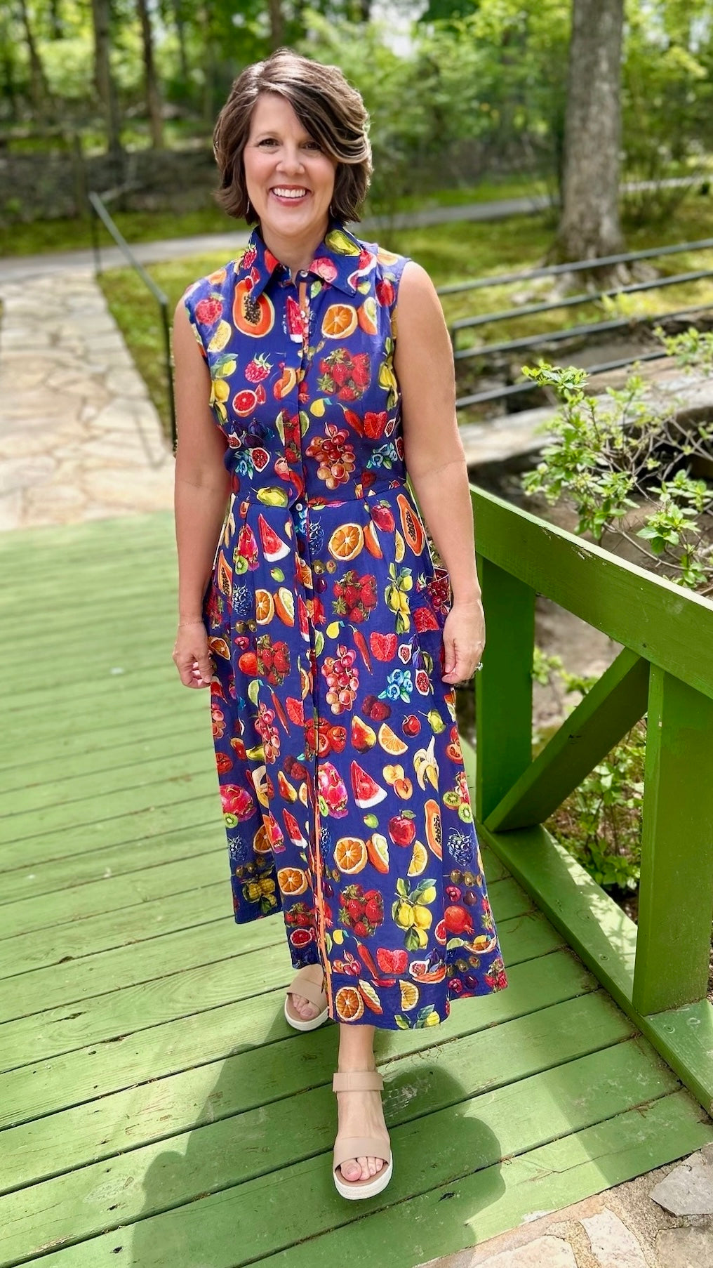 Dizzy Lizzy Sea Isle Fruit Dress - Navy
