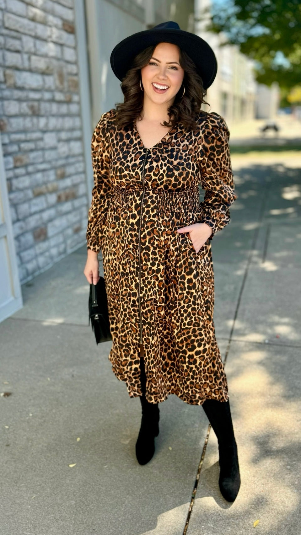 Leopard Print Midi Dress