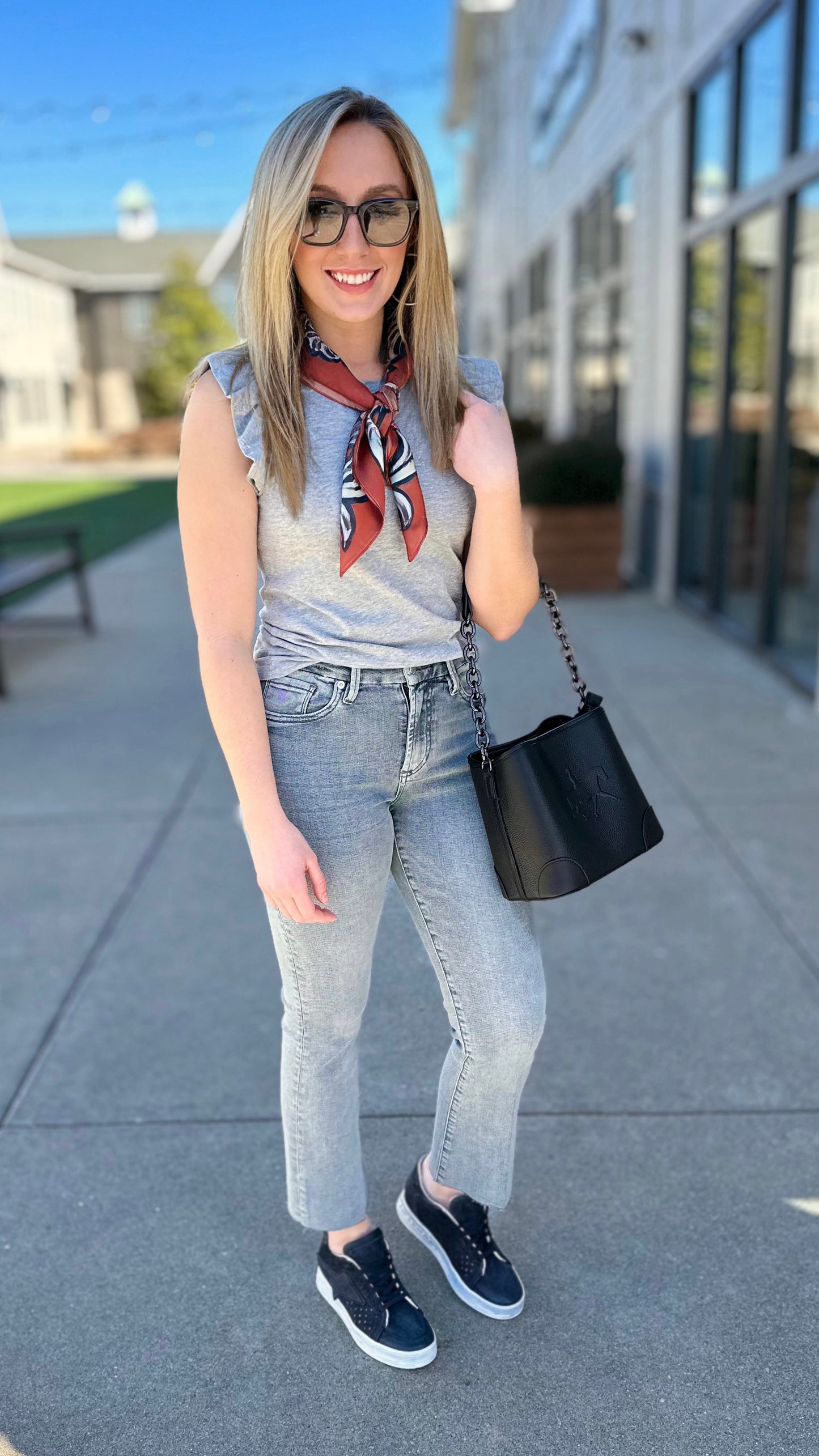 Another Love Flutter Sleeve North Tee - Grey