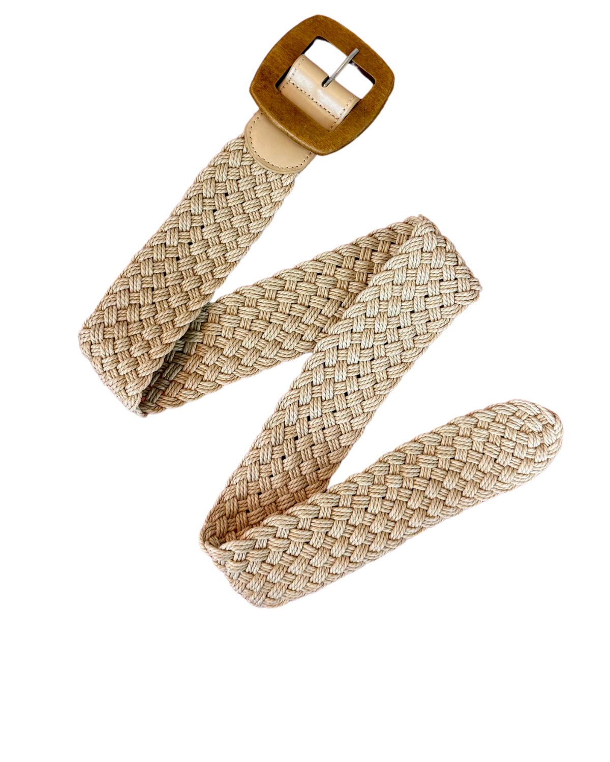 Stretchy Belt - Beige Woven