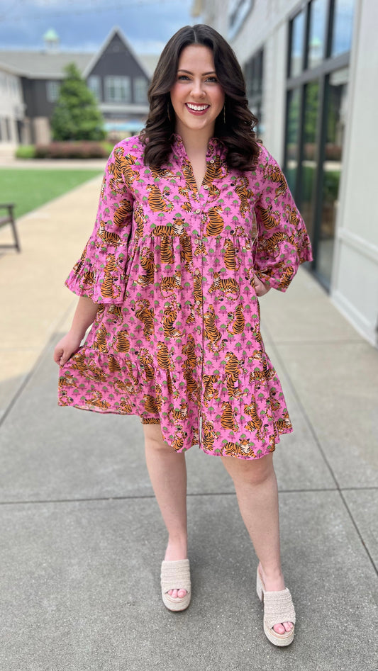 Uncle Frank Tiered Tiger Dress