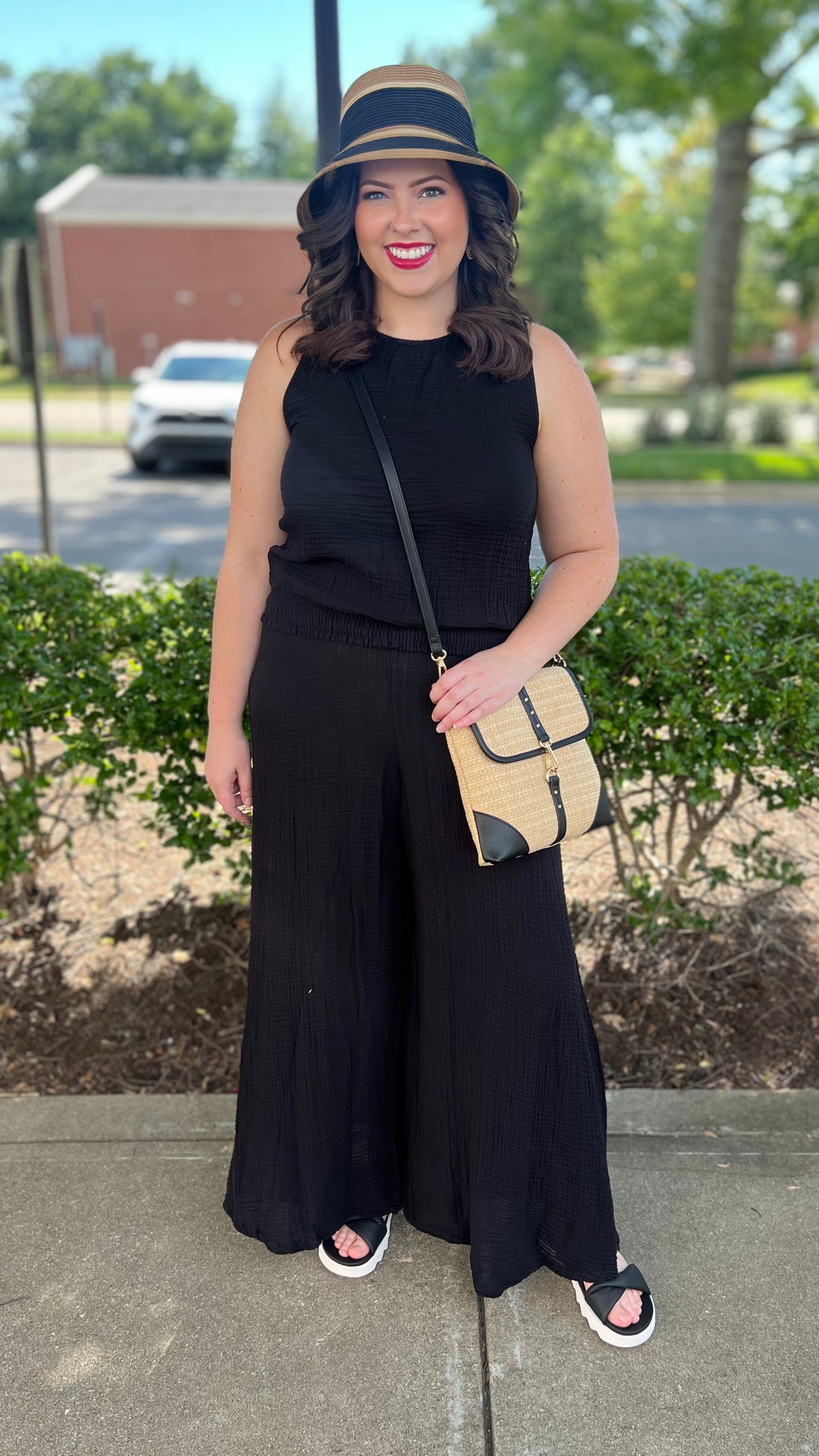 Michael Stars Gauze Wide Leg Pant - Black