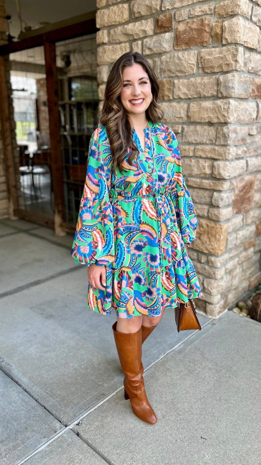 Birds Of A Feather Dress - Multi Color