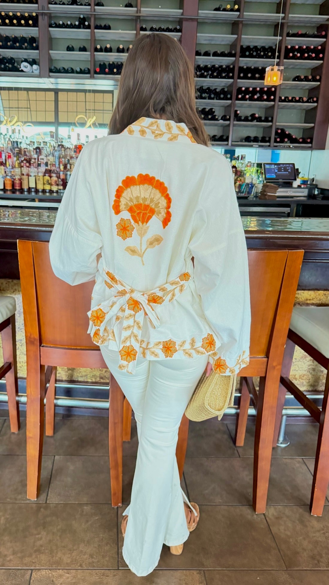 Nicole Kimono Top - Cream Multi