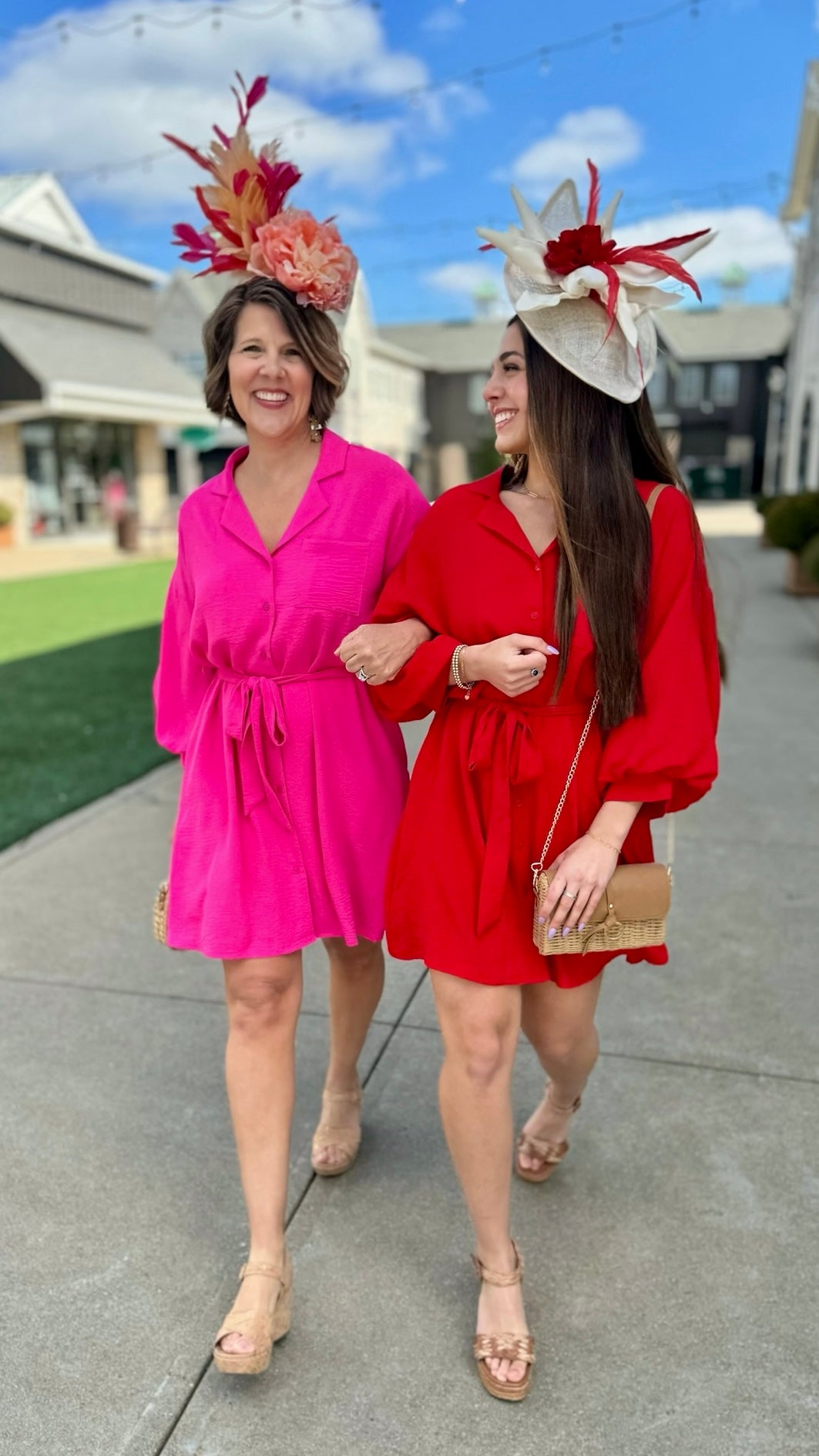 Vibrant Red Shirt Dress - Red