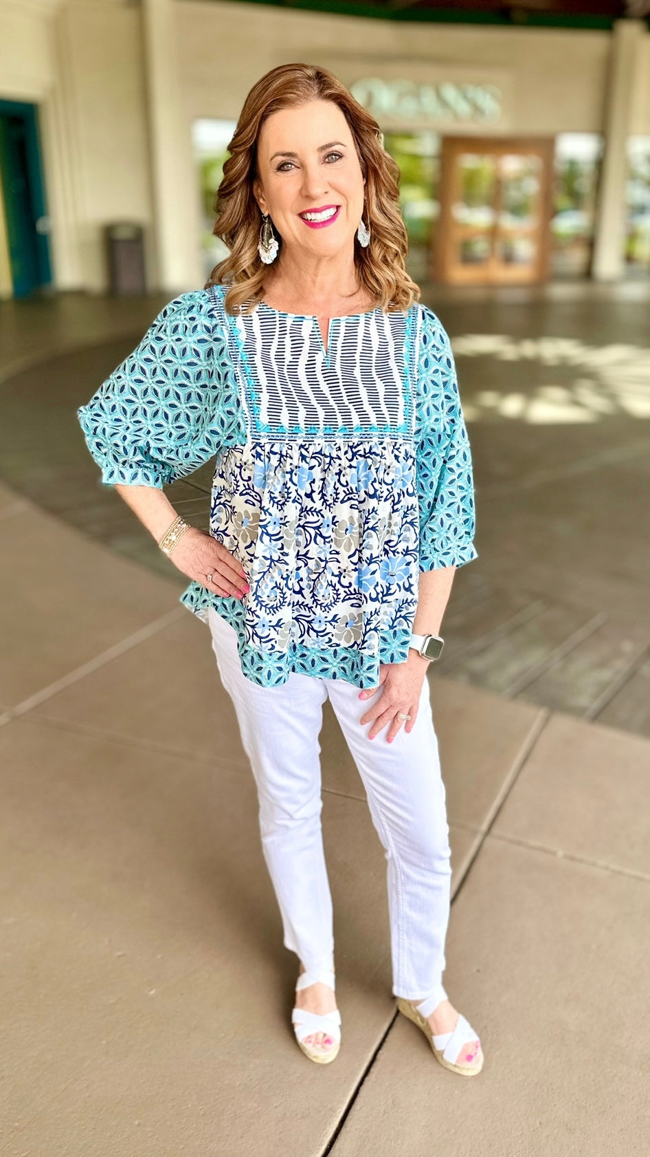 Ivy Jane Many Blues Babydoll Blouse