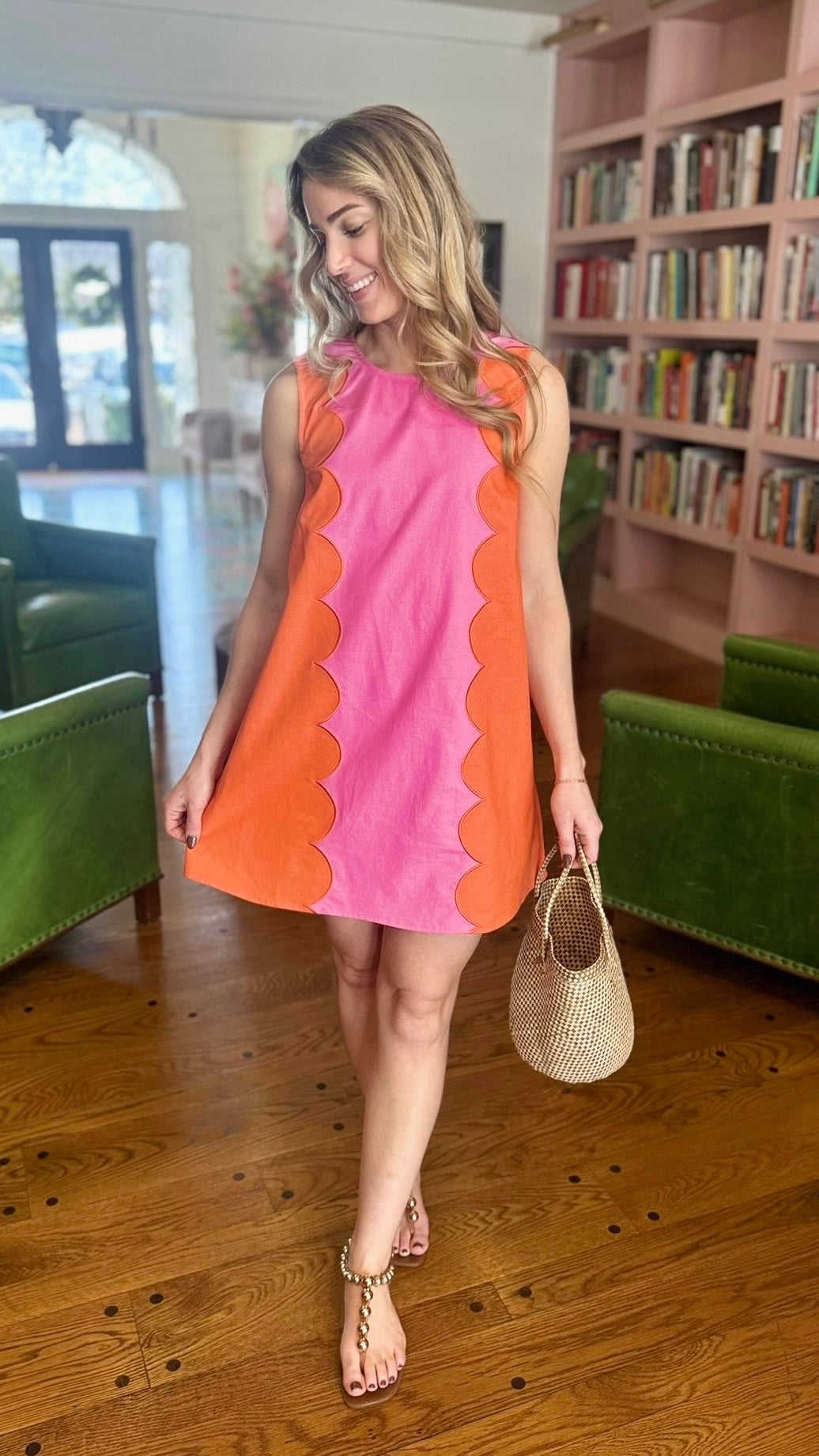 Hailey Sunkist Dress - Orange/Pink