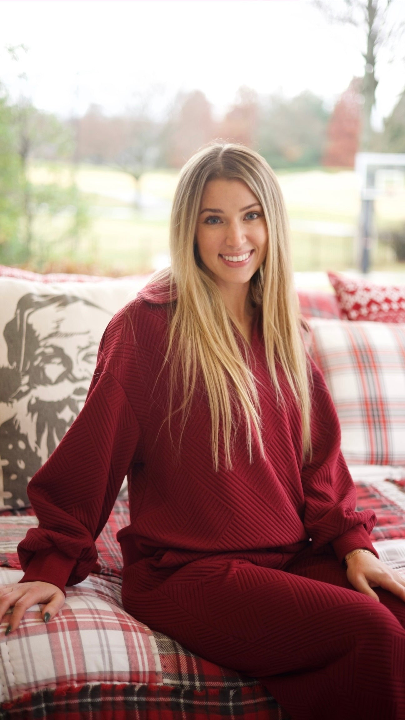 Layla Leisure Pants - Wine