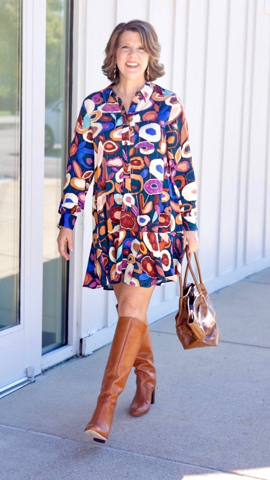 Ivy Jane Fall Blooms Dress - Hunter