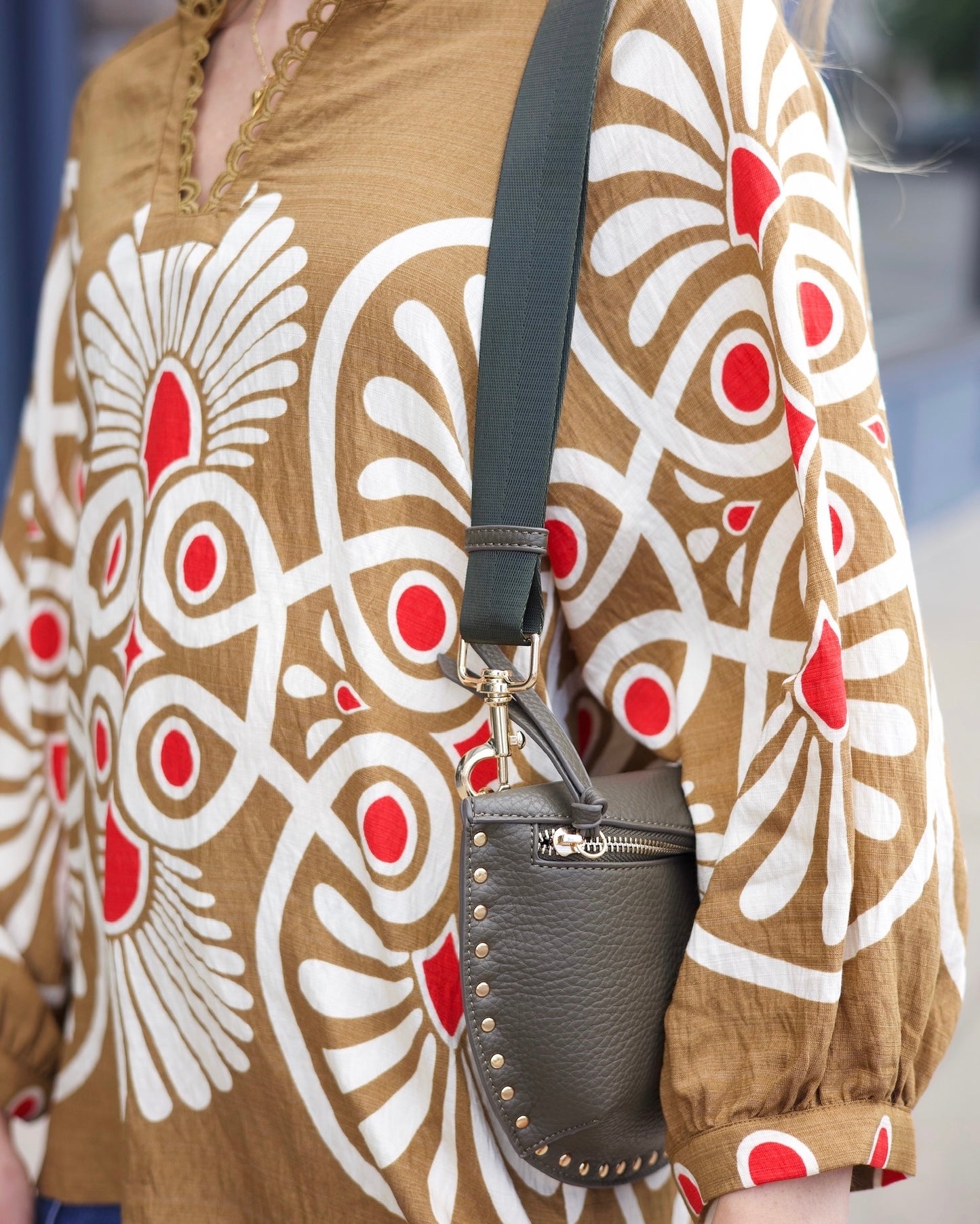 Fanny Pack With Studs - Olive