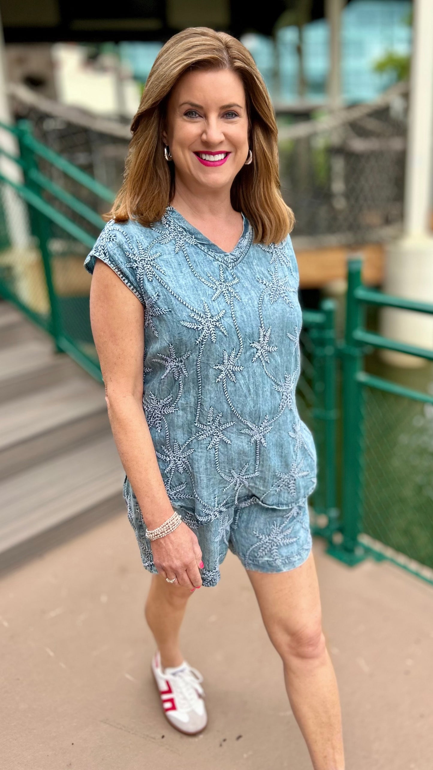 Ivy Jane Denim Palm Shirt