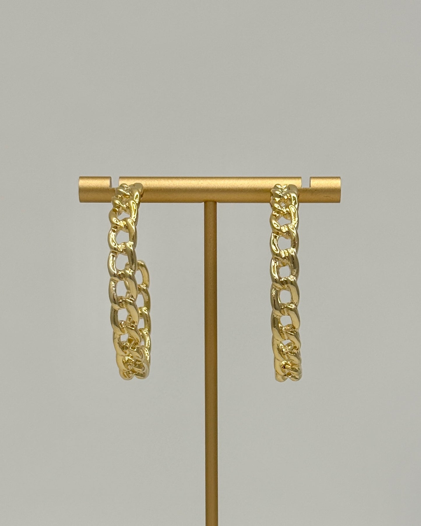 Gold Chain Hoop Earrings