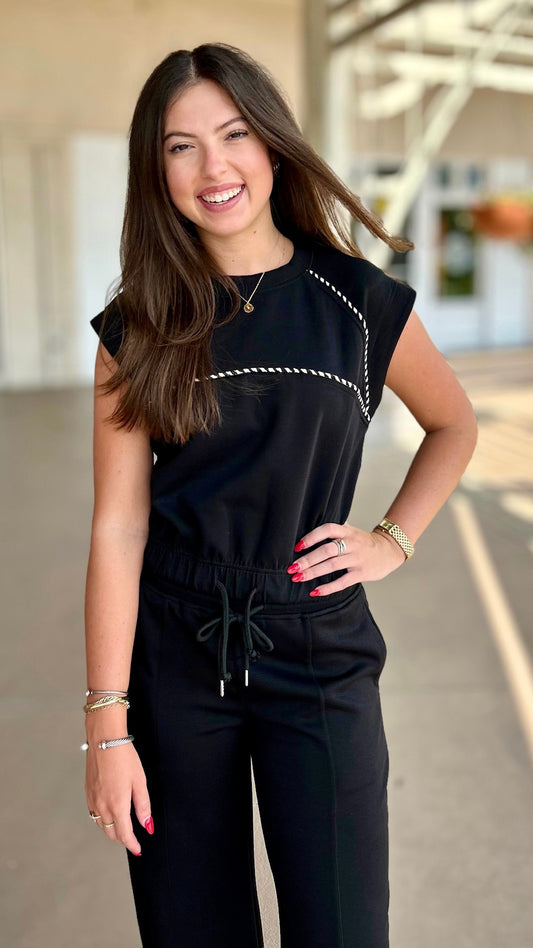 Sensational Cinched Waist Top - Black