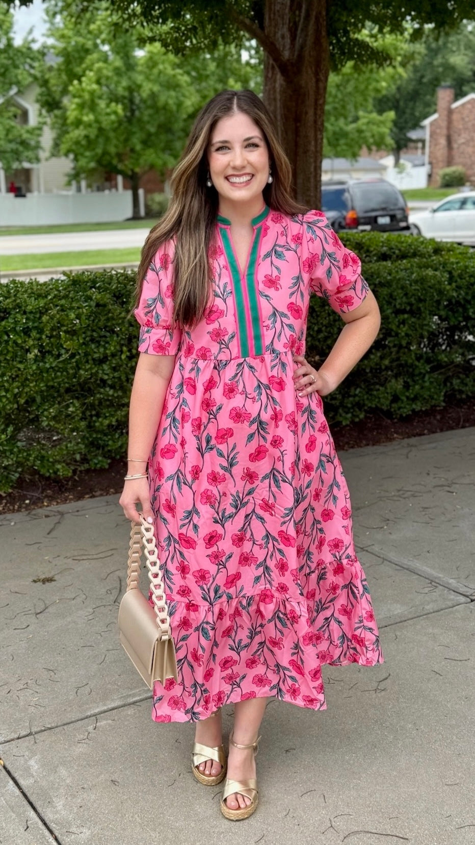 Anna Floral Print Midi Dress