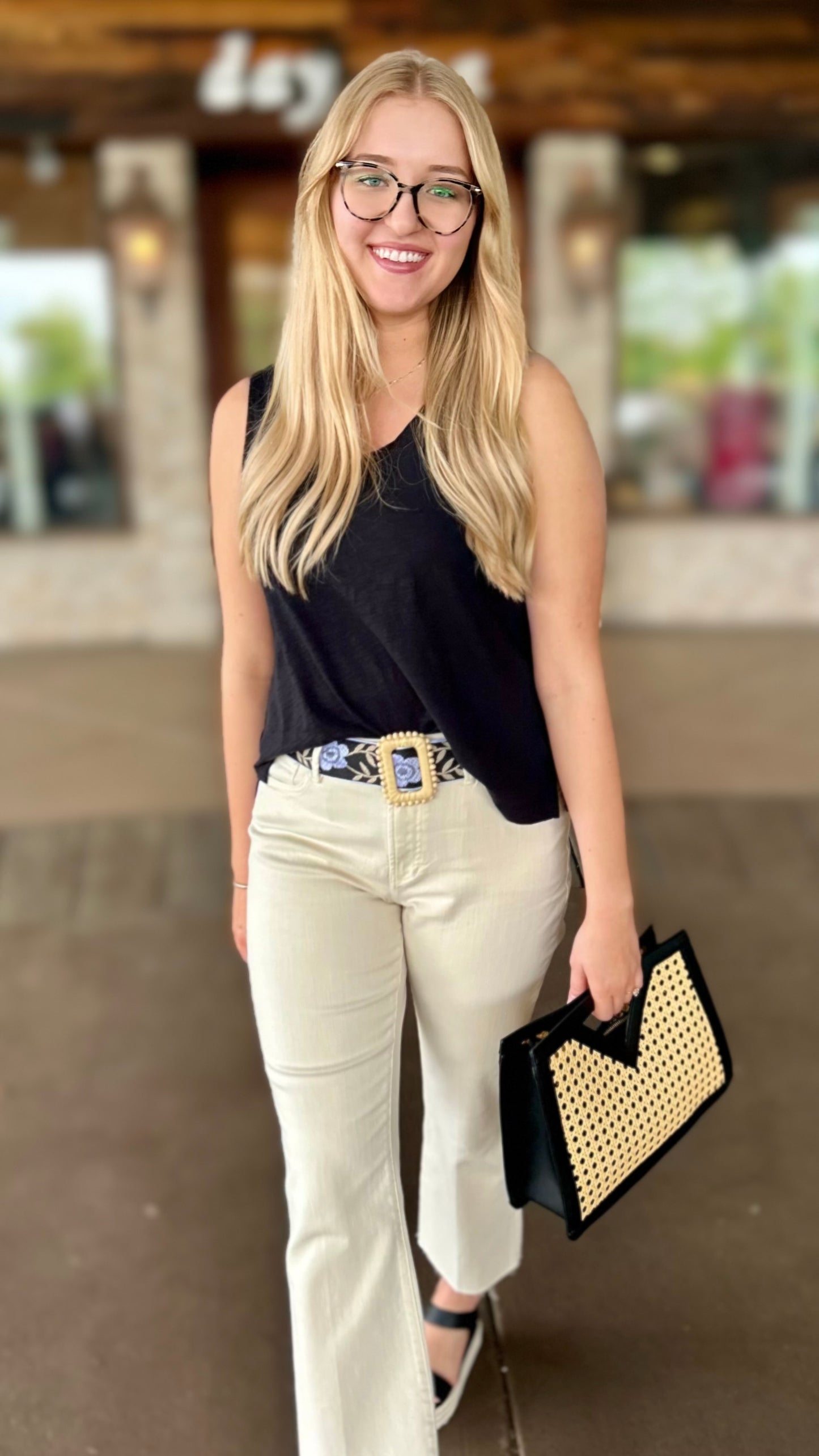 Habitat Cotton Slub VNeck Tank - Black