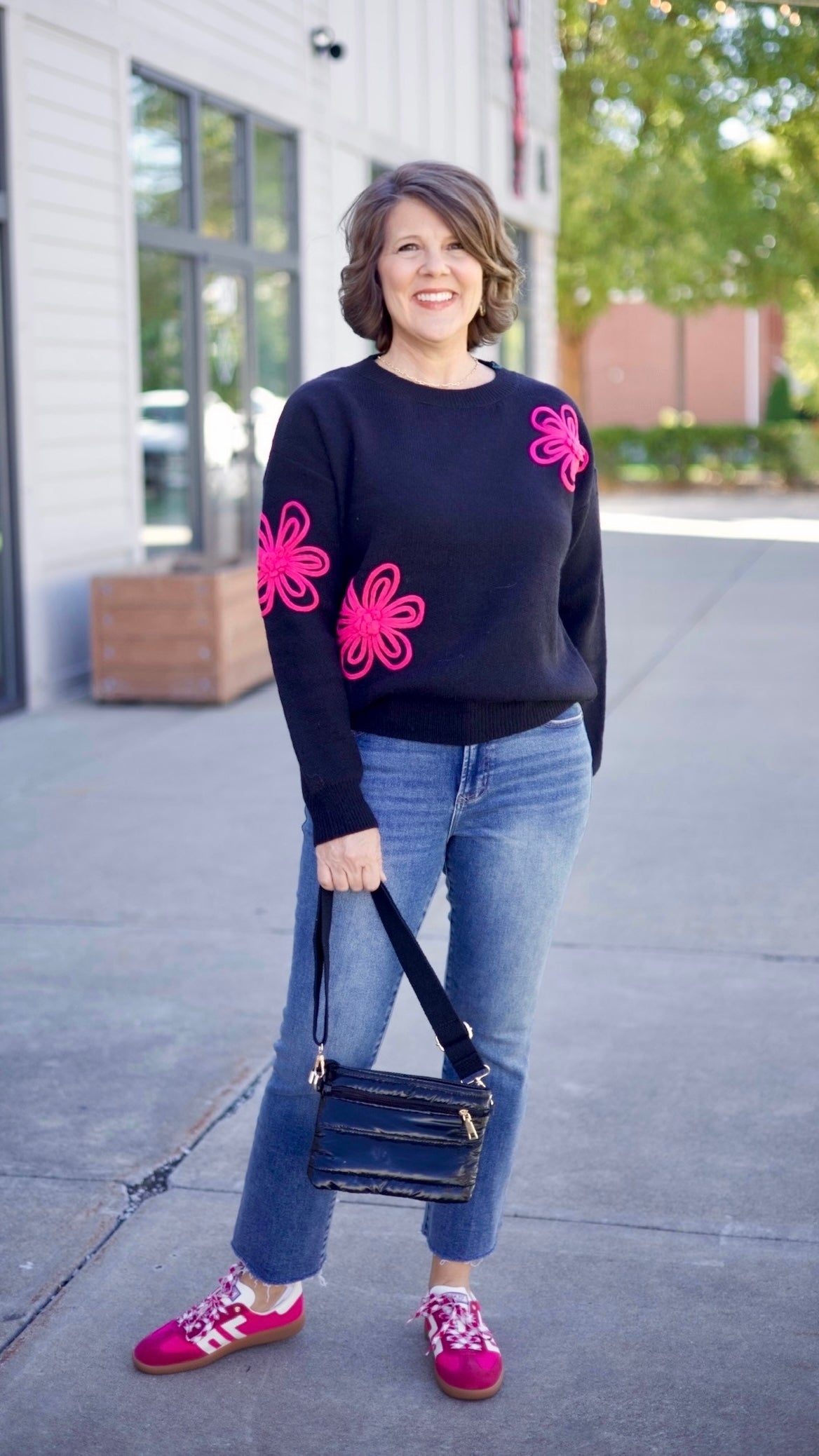 Farrah Sweater - Black/Pink
